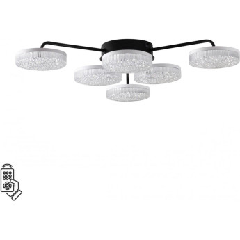 Люстра потолочная LUMION DIDANA 8236/6CL LEDIO LN25 000 с пультом ДУ LED 85W 3000-6000К 220V черный, металл/акрил